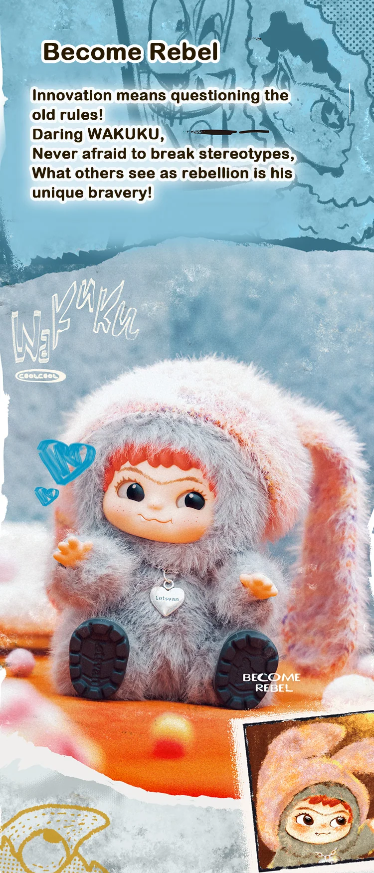 Fuzzy Trendy Fun Party Series Plush Blind Box - Become Rebel