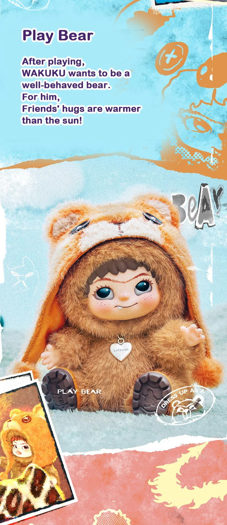 Fuzzy Trendy Fun Party Series Plush Blind Box - Play Bear